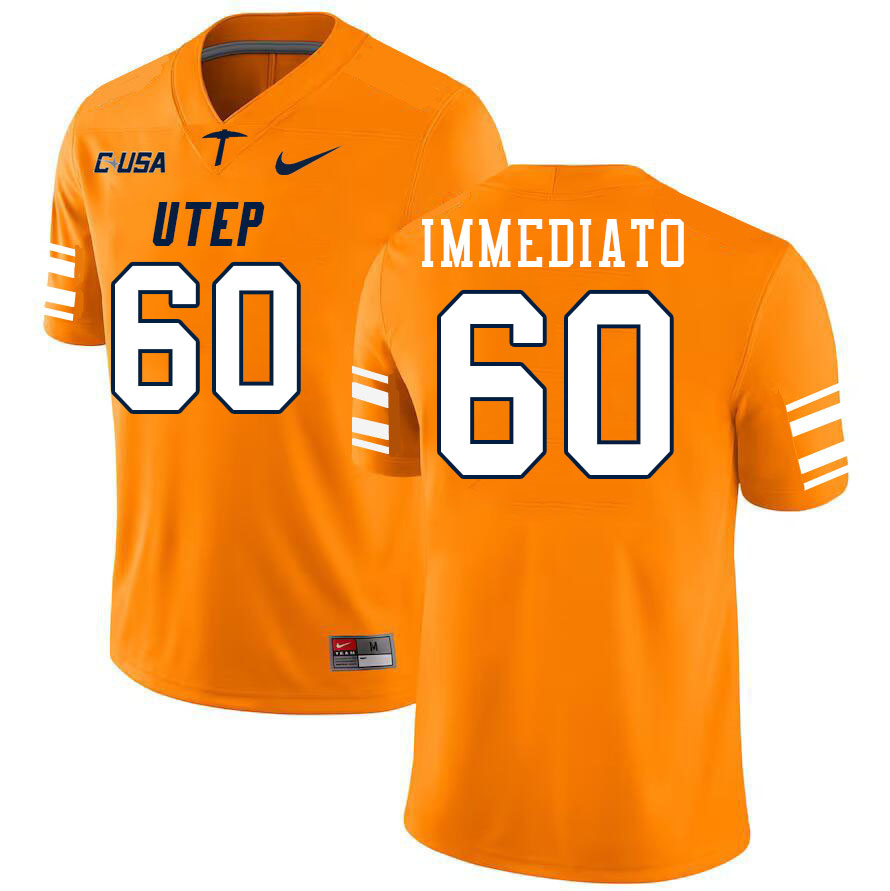 Men-Youth #60 Joseph Immediato UTEP Miners 2023 College Football Jerseys Stitched-Orange